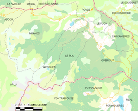 Mapa obce Le Pla