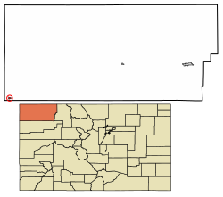 Location in Moffat County, Colorado