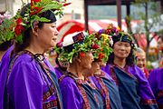 Taivoan people in traditional dress at the Night Ceremony in Xiaolin