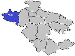 Location of Akole in Ahmednagar district in Maharashtra