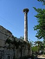 Stork nest on top of an ancient column