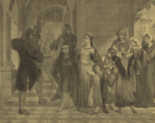 Kněžna Adleta rozvedená a zapuzená soudem biskupským (J. Scheiwl, Illustrovaný svět, 1903)