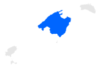 Localisation de l'île Majorque dans les Îles Baléares.