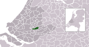 Ligking vaan de gemeinte Nederlek in Zuid-Holland (situatie 2009).