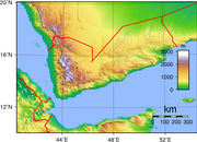 Jemen domborzati térképe