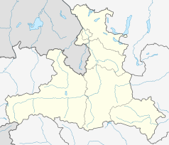 Mapa konturowa kraju związkowego Salzburga, w centrum znajduje się punkt z opisem „Bischofshofen”