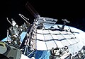 Composite of images showing the view of the entire ISS as seen from ELC-3 during EVA 4
