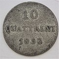 10 Quattrini Großherzogtum Toskana 1853, Wappenseite