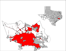 Houston i och utanför Harris County samt i Texas.