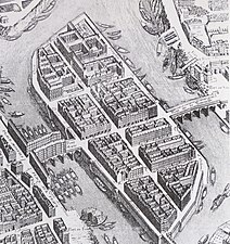 L’île Saint-Louis dans de plan de Turgot de 1739 mentionnant la « rue Guillaume ».