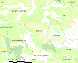 Mapa obce Brenas
