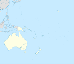 Mapa konturowa Oceanii, u góry po lewej znajduje się punkt z opisem „Mangilao”