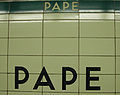Pape station sign