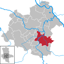 Elhelyezkedése Salzlandkreis térképén
