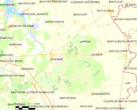 Mapa obce Sissonne