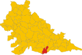 Collocatio finium Municipii in Provincia Mantuana.