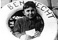 A boy with a lifebuoy of "Ben Hecht" (ship), March 1947