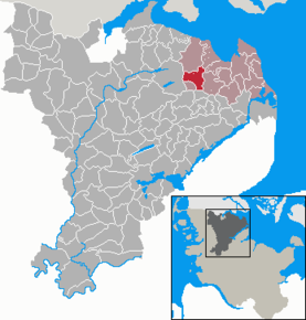 Poziția Sterup pe harta districtului Schleswig-Flensburg