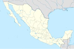 Mapa konturowa Meksyku, po lewej znajduje się punkt z opisem „Los Cabos”
