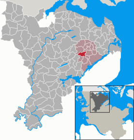 Poziția Brebel pe harta districtului Schleswig-Flensburg