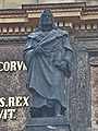 Statue sur la façade de la Gemäldegalerie Alte Meister à Dresde