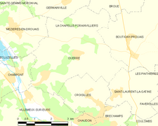 Carte de la commune d'Ouerre.