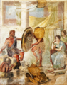 Tetis recibe de Hefesto o escudo de Aquiles (Pompeia, s. I)