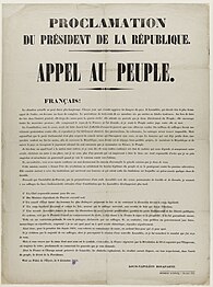 L'affiche de la proclamation « Appel au peuple » placardée sur les murs de la capitale le 2 décembre 1851.