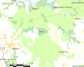 Mapa obce Vitray