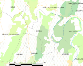 Mapa obce Sardan