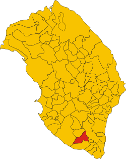 Elhelyezkedése Lecce térképén