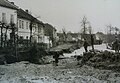 Poškozená cesta v Dolním Závodí po povodni z 22. na 23. březen 1931