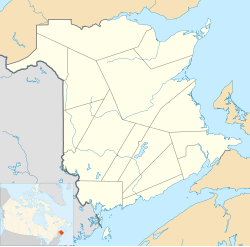 Location of Port Elgin within New Brunswick. Represented by the red dot.