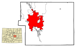 Location in El Paso County and the state of Colorado