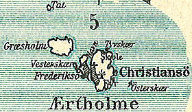 Carte d'Ertholmene.