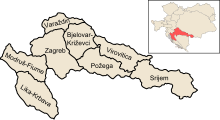 Map of counties of Croatia in 1886