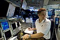 James Dutton in the Shuttle Mission Simulator