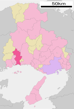 Tatsunos läge i Hyōgo prefektur