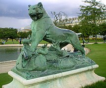 Tigre terrassant un crocodile (1869 ou 1973), bronze.