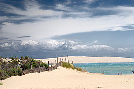 Le cap Ferret et la dune du Pilat, près du bassin d'Arcachon (Gironde).