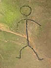 A stick figure at the prehistoric Leo Petroglyph in the United States