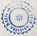 Stamp. Dědice Municipal Office (year 1887)