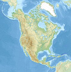 Mapa konturowa Ameryki Północnej, w centrum znajduje się czarny trójkącik z opisem „Uinta Mountains”