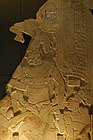 Kong Ahkal Mo' Naab III av Palenque, steinfigur, 700-tallet