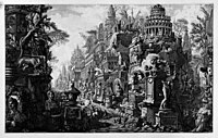 Fantastični prikaz Vie Appie; Giovanni Battista Piranesi, bakropis iz 1756.