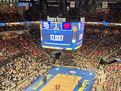 Wisconsin vs. Marquette women's volleyball 2023 13 (attendance announcement).jpg