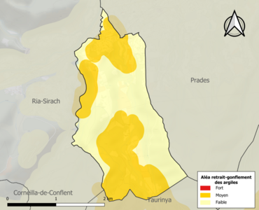 Carte des zones d'aléa retrait-gonflement des argiles.