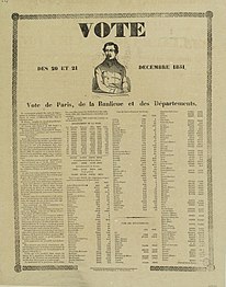 Résultats du plébiscite des 20 et 21 décembre 1851.