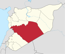 Bản đồ Syria với tỉnh Homs được tô đậm