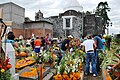 Graves and church at San Andres Mixquic